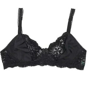 Black Triangle Bralette Size S Lace T Shirt Bra Summer V Neck‎ Bralette